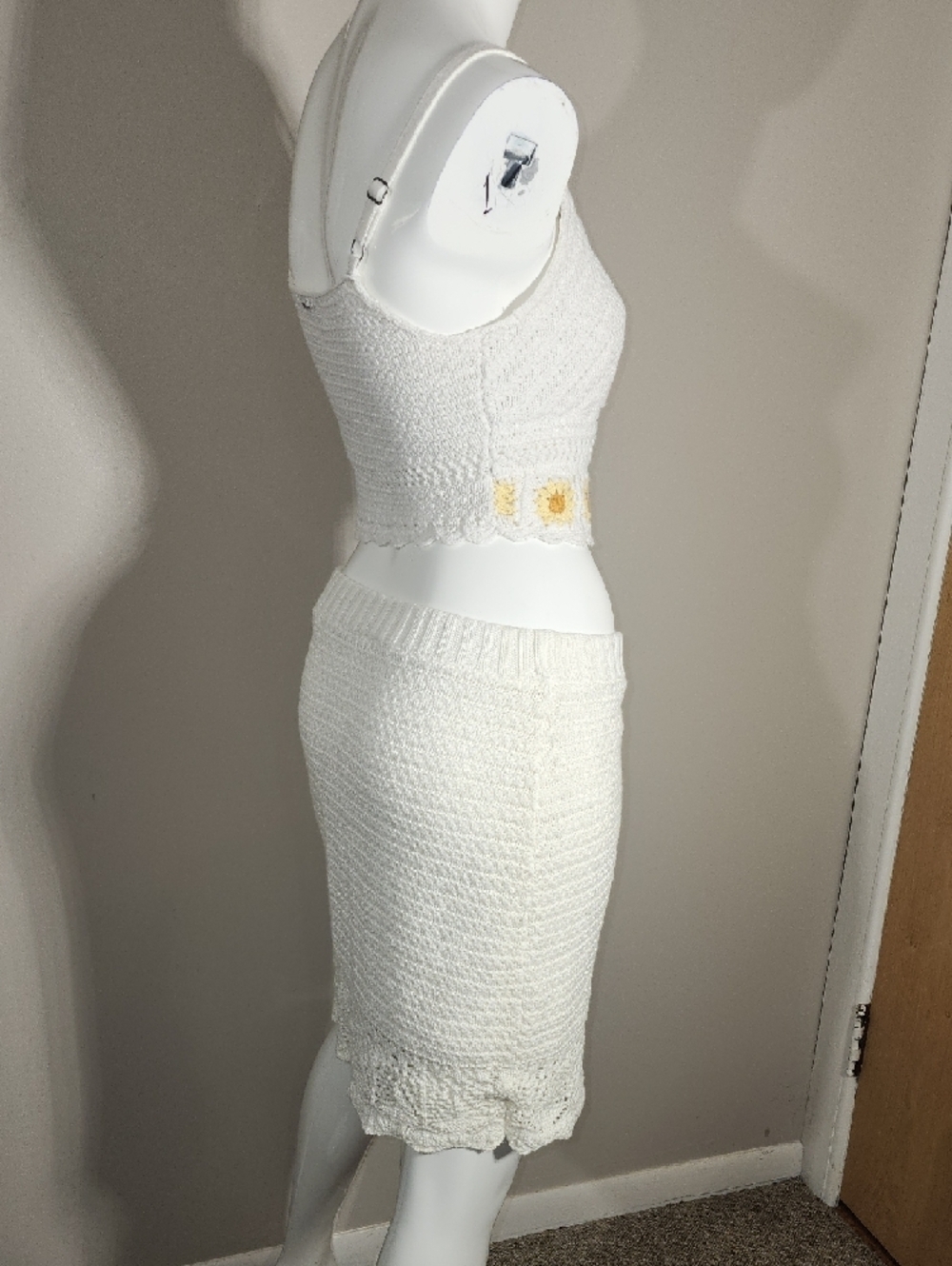 White Crochet Knit Skirt And Top – Women - Picture 7 of 9